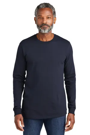 Volunteer Knitwear Mens USA Made All American Long Sleeve Crewneck T-Shirt - Strong Navy Blue Clothing Volunteer-Knitwear