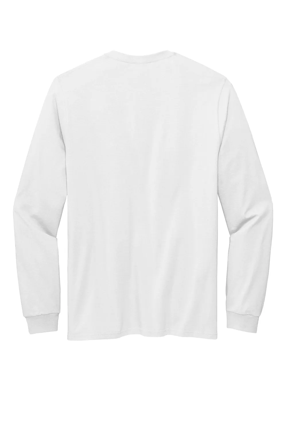 Volunteer Knitwear Mens USA Made All American Long Sleeve Crewneck T-Shirt - White Clothing Volunteer-Knitwear