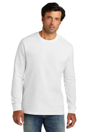 Volunteer Knitwear Mens USA Made All American Long Sleeve Crewneck T-Shirt - White Clothing Volunteer-Knitwear