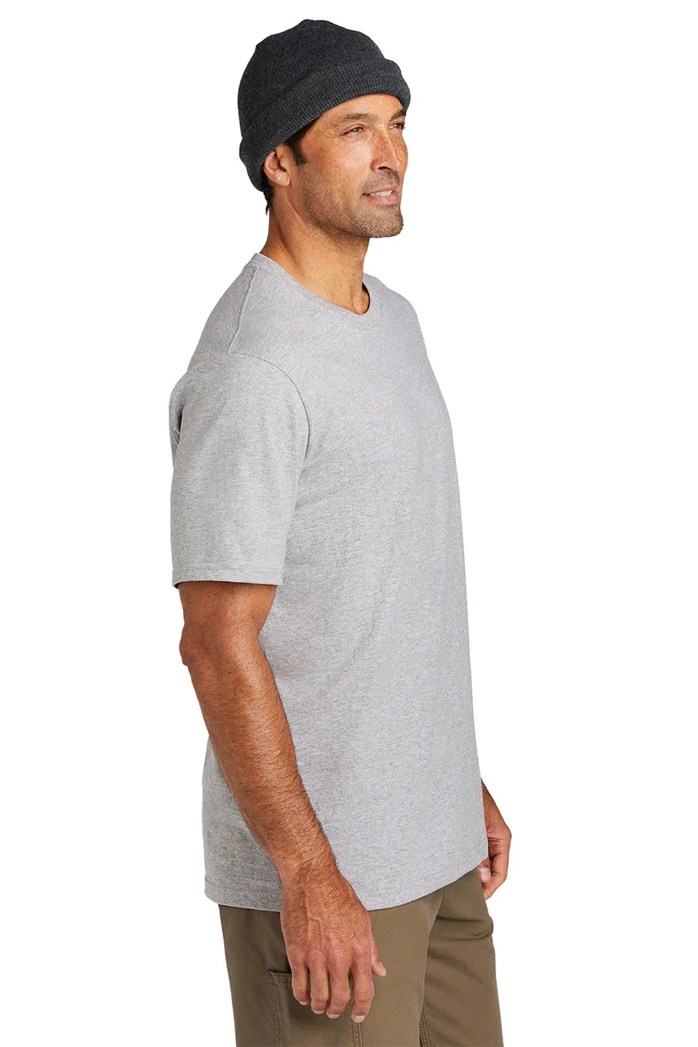 Volunteer Knitwear Mens USA Made All American Short Sleeve Crewneck T-Shirt - Heather Grey Clothing Volunteer-Knitwear