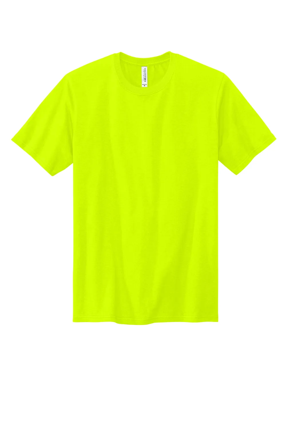 Volunteer Knitwear Mens USA Made All American Short Sleeve Crewneck T-Shirt - Safety Green Clothing Volunteer-Knitwear
