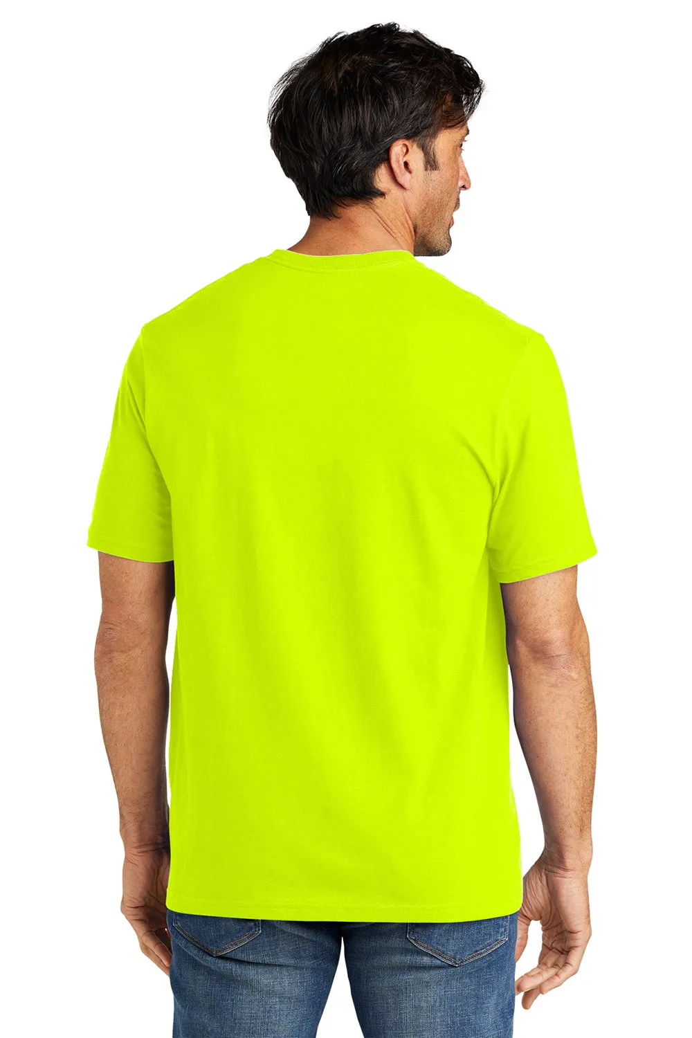Volunteer Knitwear Mens USA Made All American Short Sleeve Crewneck T-Shirt - Safety Green Clothing Volunteer-Knitwear