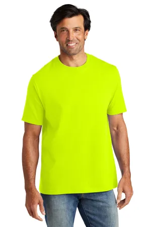 Volunteer Knitwear Mens USA Made All American Short Sleeve Crewneck T-Shirt - Safety Green Clothing Volunteer-Knitwear