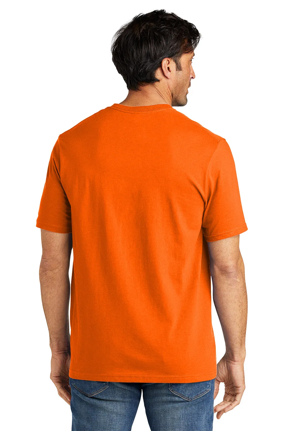 Volunteer Knitwear Mens USA Made All American Short Sleeve Crewneck T-Shirt - Safety Orange Clothing Volunteer-Knitwear