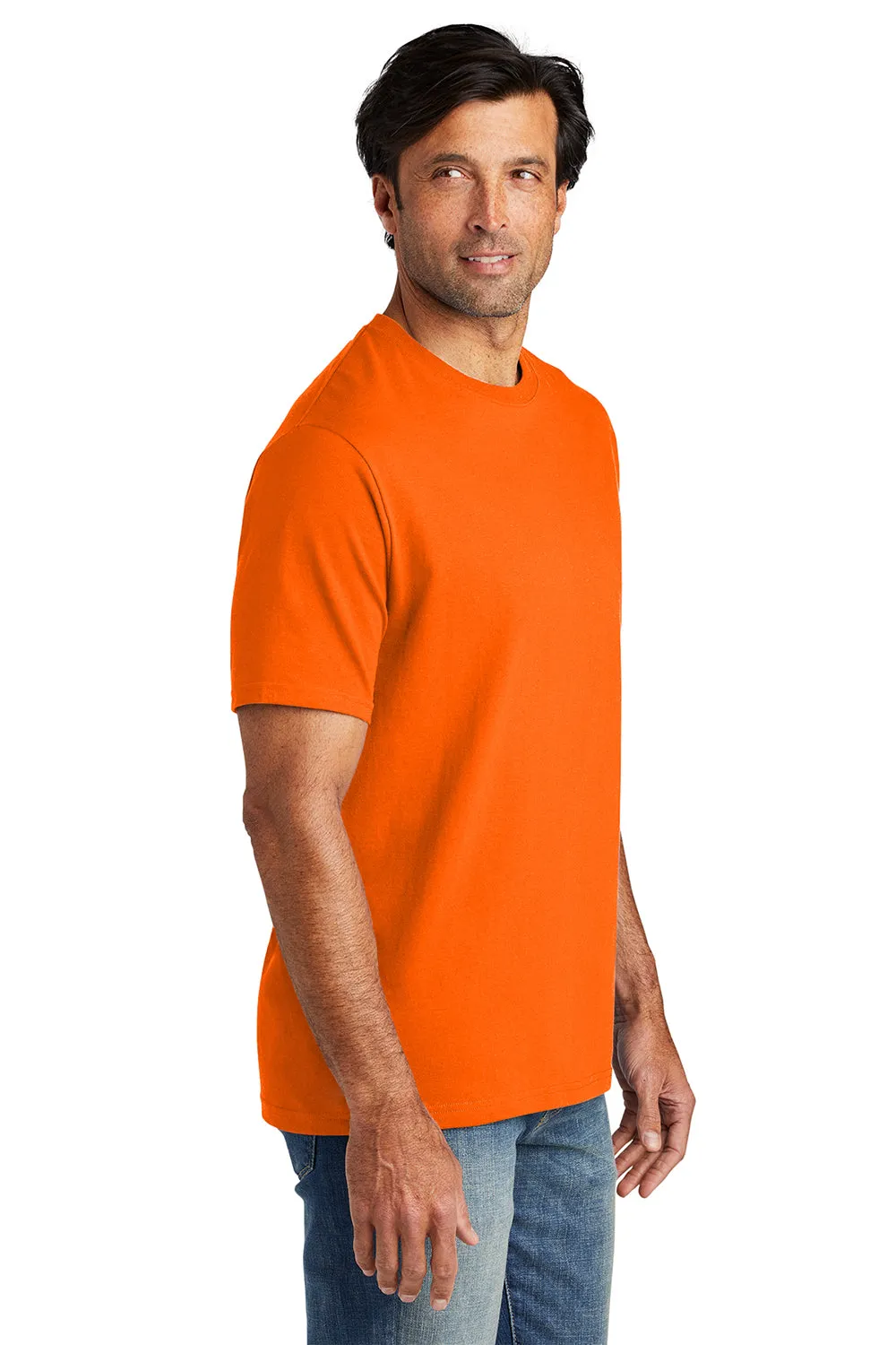 Volunteer Knitwear Mens USA Made All American Short Sleeve Crewneck T-Shirt - Safety Orange Clothing Volunteer-Knitwear