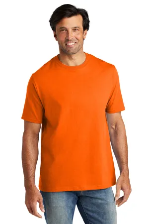Volunteer Knitwear Mens USA Made All American Short Sleeve Crewneck T-Shirt - Safety Orange Clothing Volunteer-Knitwear