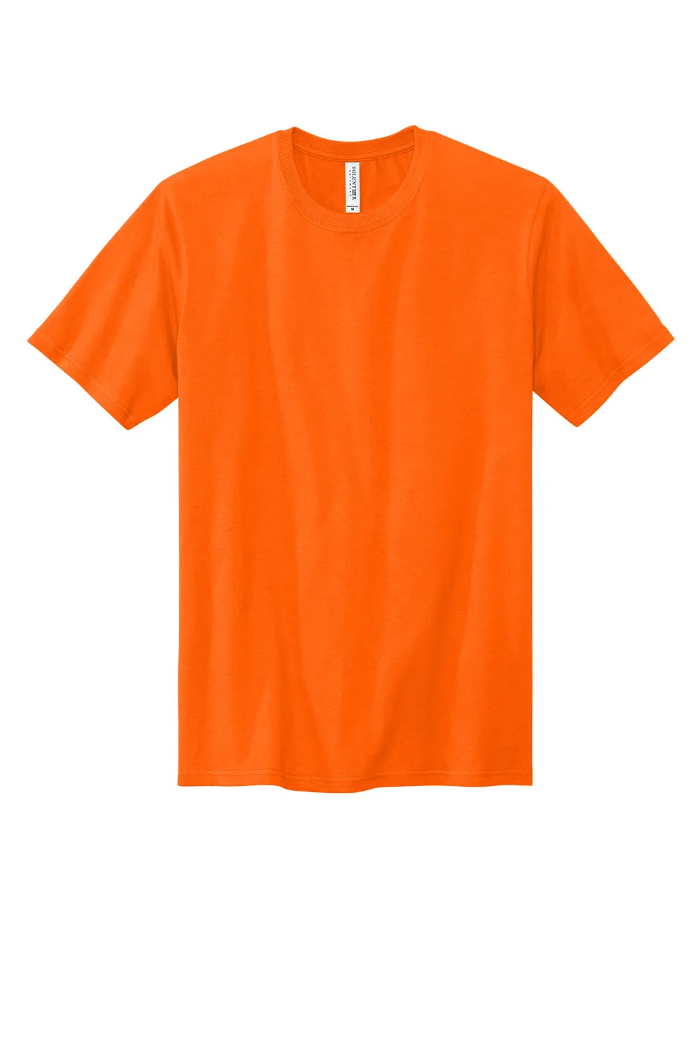 Volunteer Knitwear Mens USA Made All American Short Sleeve Crewneck T-Shirt - Safety Orange Clothing Volunteer-Knitwear