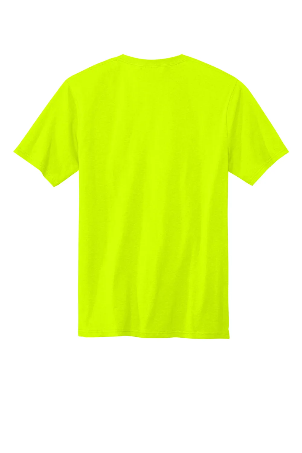 Volunteer Knitwear Mens USA Made All American Short Sleeve Crewneck T-Shirt w/ Pocket - Safety Green Clothing Volunteer-Knitwear