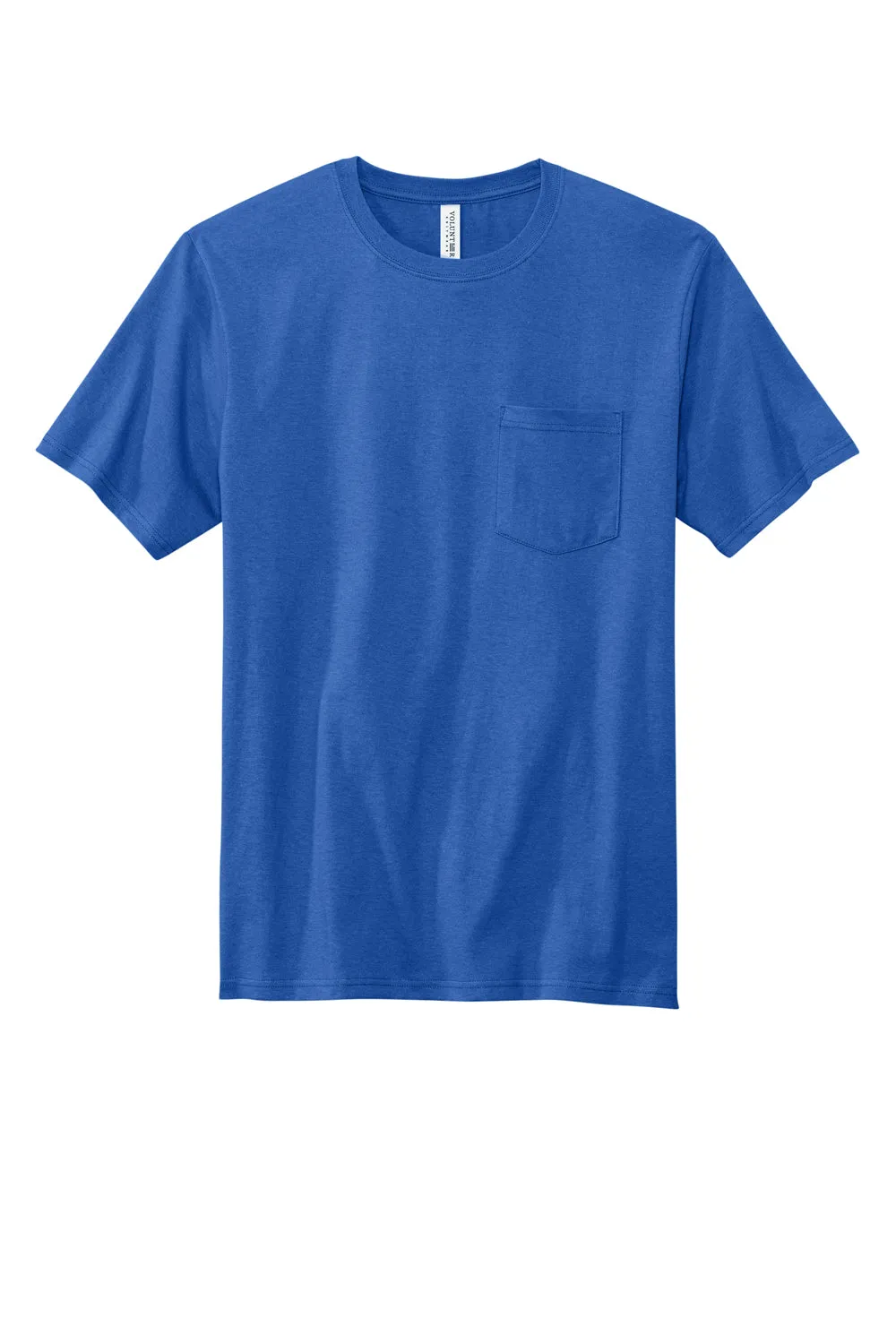 Volunteer Knitwear Mens USA Made All American Short Sleeve Crewneck T-Shirt w/ Pocket - True Royal Blue Clothing Volunteer-Knitwear