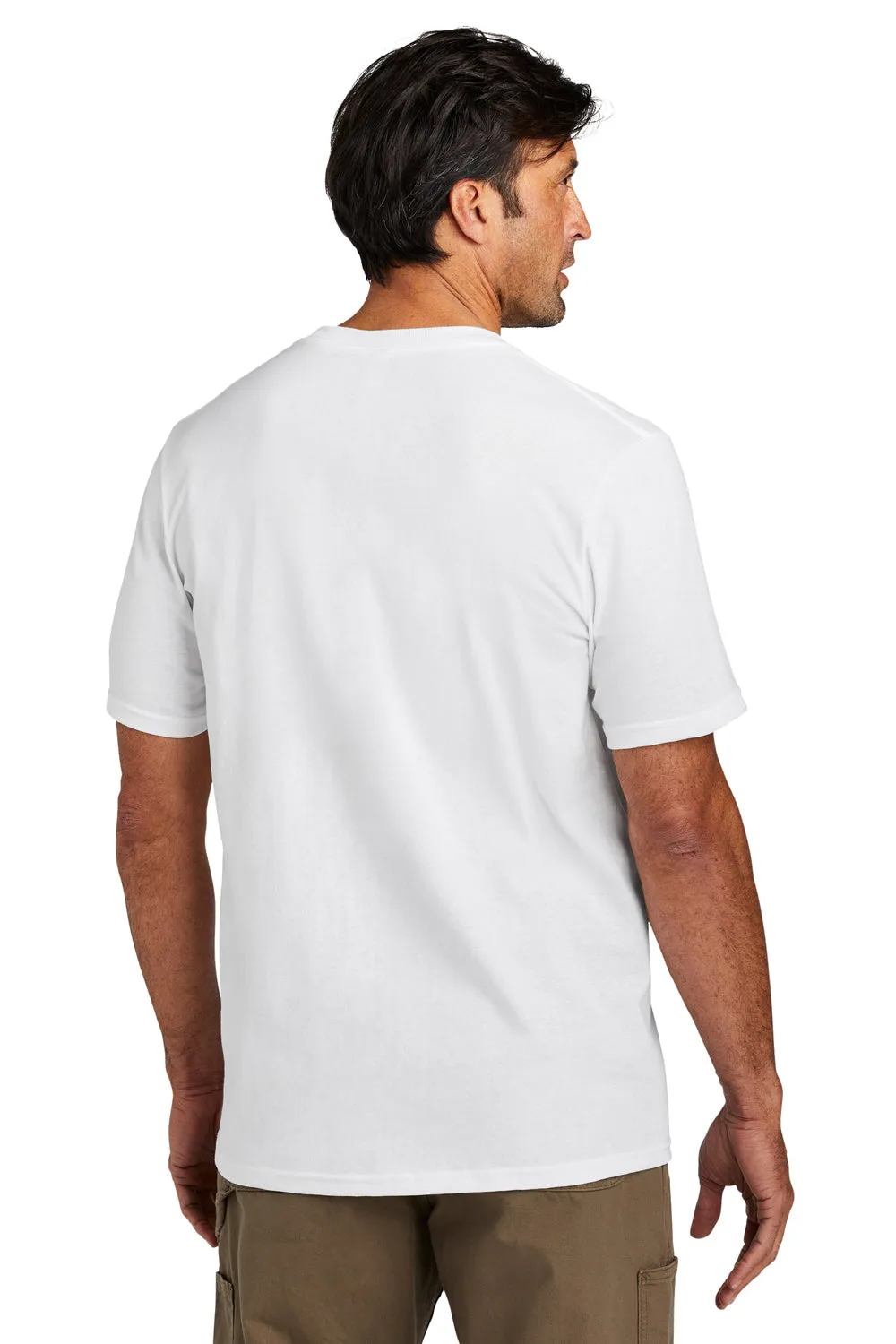 Volunteer Knitwear Mens USA Made All American Short Sleeve Crewneck T-Shirt w/ Pocket - White Clothing Volunteer-Knitwear