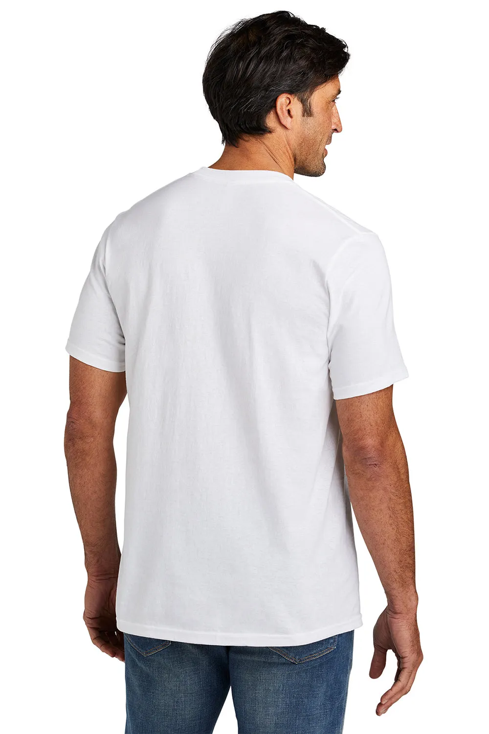 Volunteer Knitwear Mens USA Made All American Short Sleeve Crewneck T-Shirt - White Clothing Volunteer-Knitwear