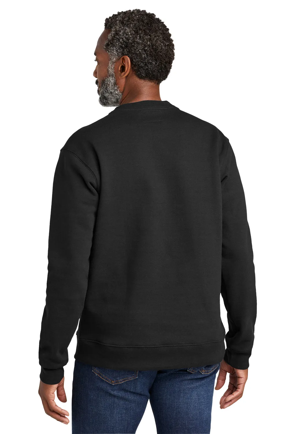 Volunteer Knitwear Mens USA Made Chore Fleece Crewneck Sweatshirt - Deep Black