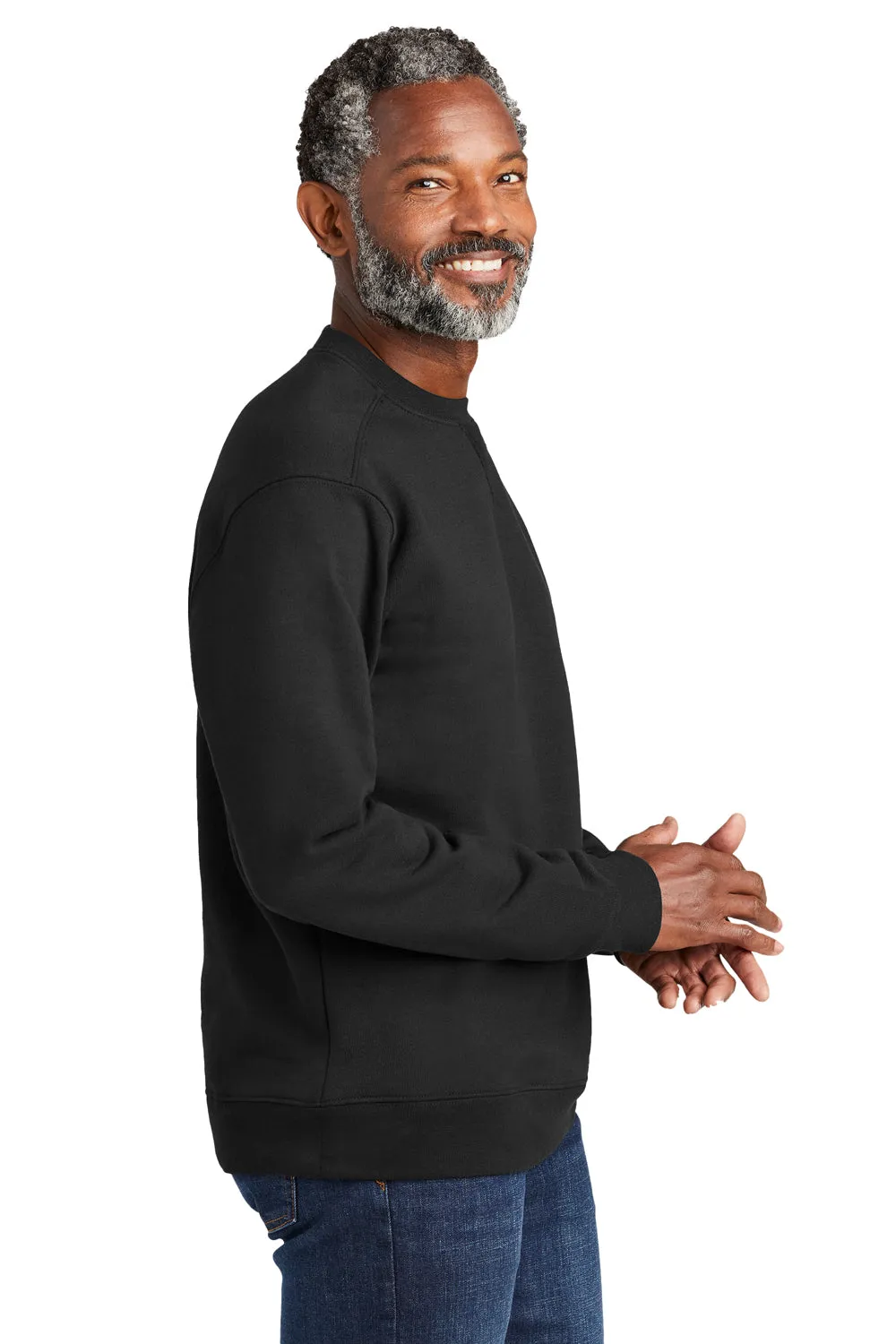 Volunteer Knitwear Mens USA Made Chore Fleece Crewneck Sweatshirt - Deep Black