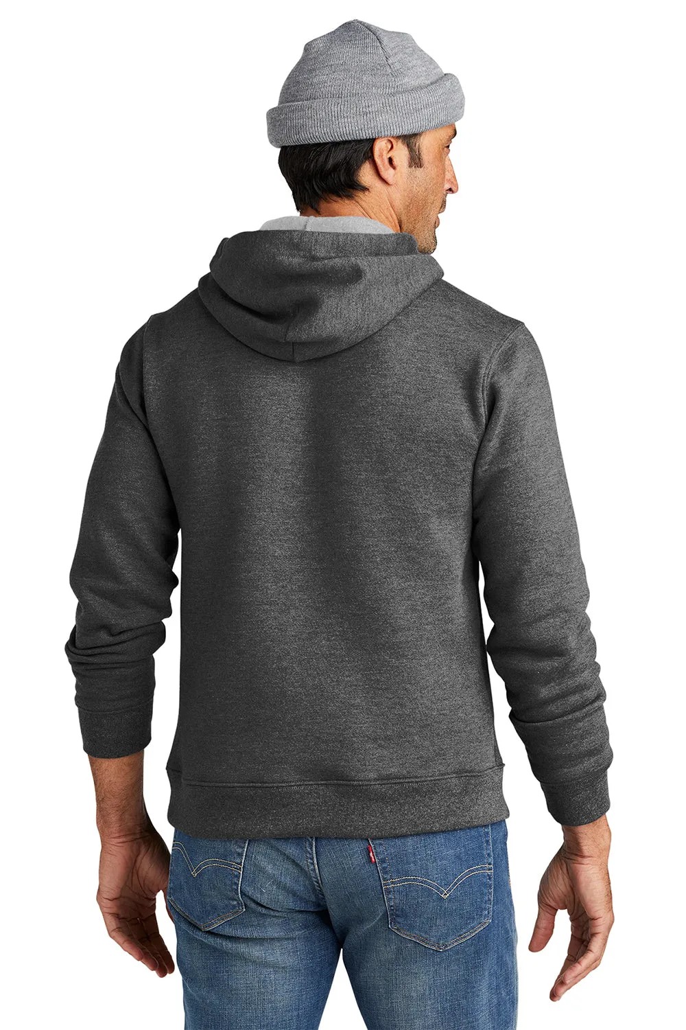 Volunteer Knitwear Mens USA Made Chore Fleece Hooded Sweatshirt Hoodie w/ Pouch Pocket - Heather Charcoal Grey