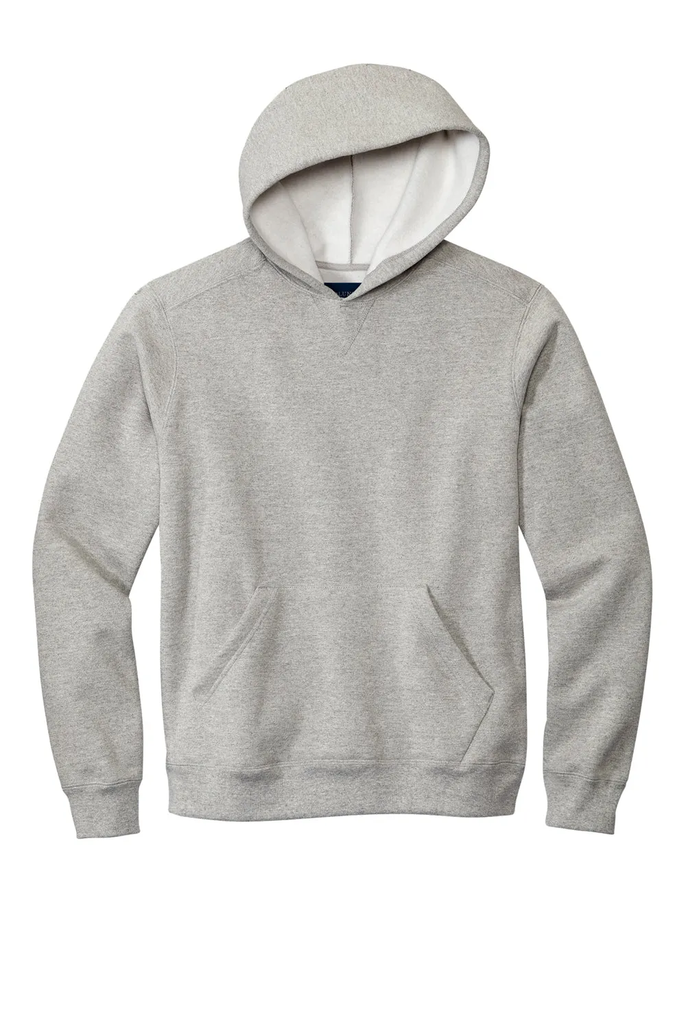 Volunteer Knitwear Mens USA Made Chore Fleece Hooded Sweatshirt Hoodie w/ Pouch Pocket - Heather Grey Clothing Volunteer-Knitwear