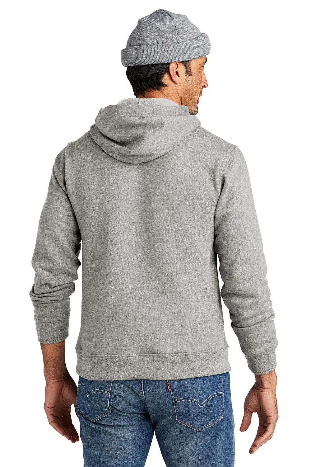 Volunteer Knitwear Mens USA Made Chore Fleece Hooded Sweatshirt Hoodie w/ Pouch Pocket - Heather Grey
