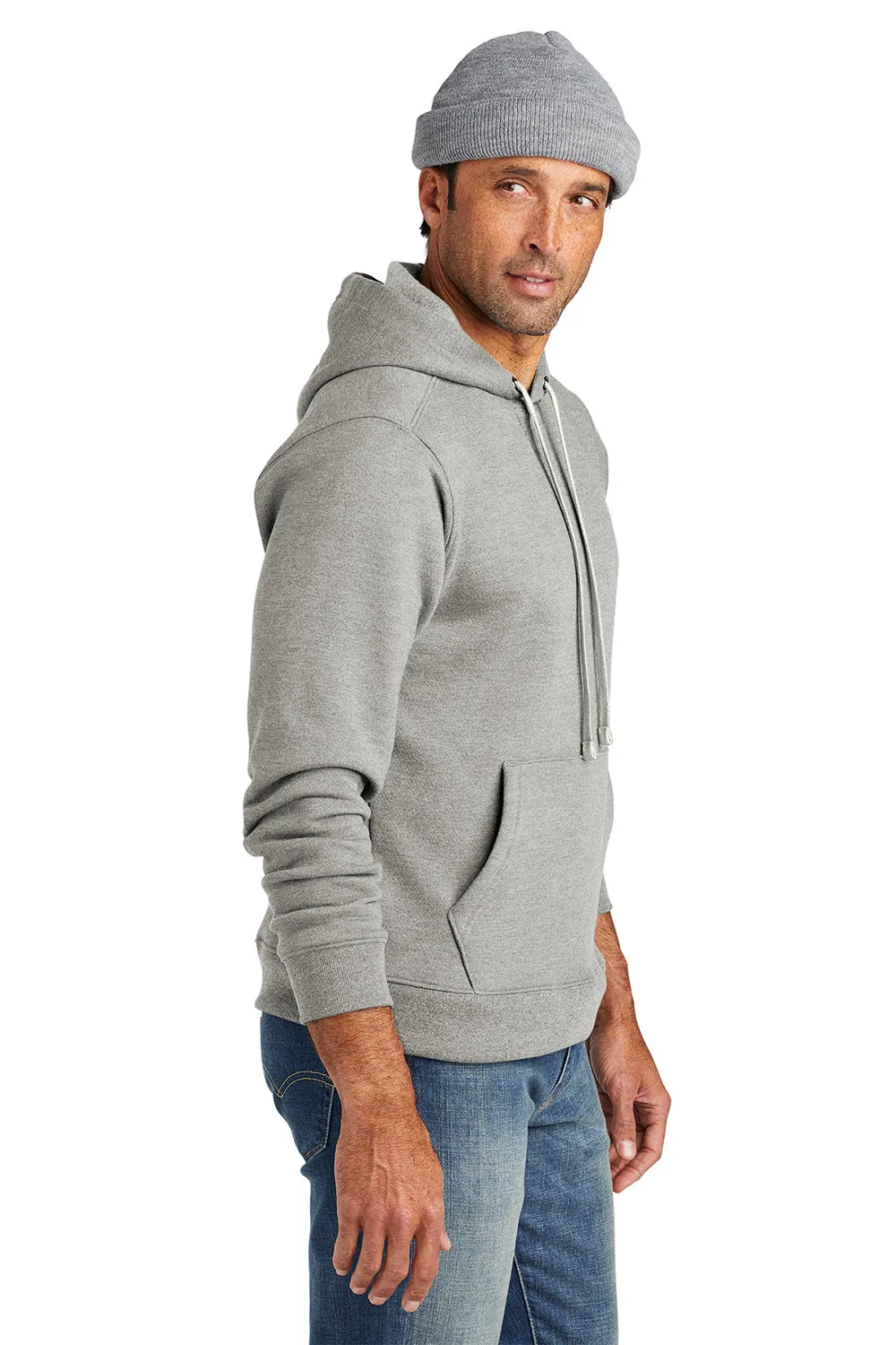Volunteer Knitwear Mens USA Made Chore Fleece Hooded Sweatshirt Hoodie w/ Pouch Pocket - Heather Grey