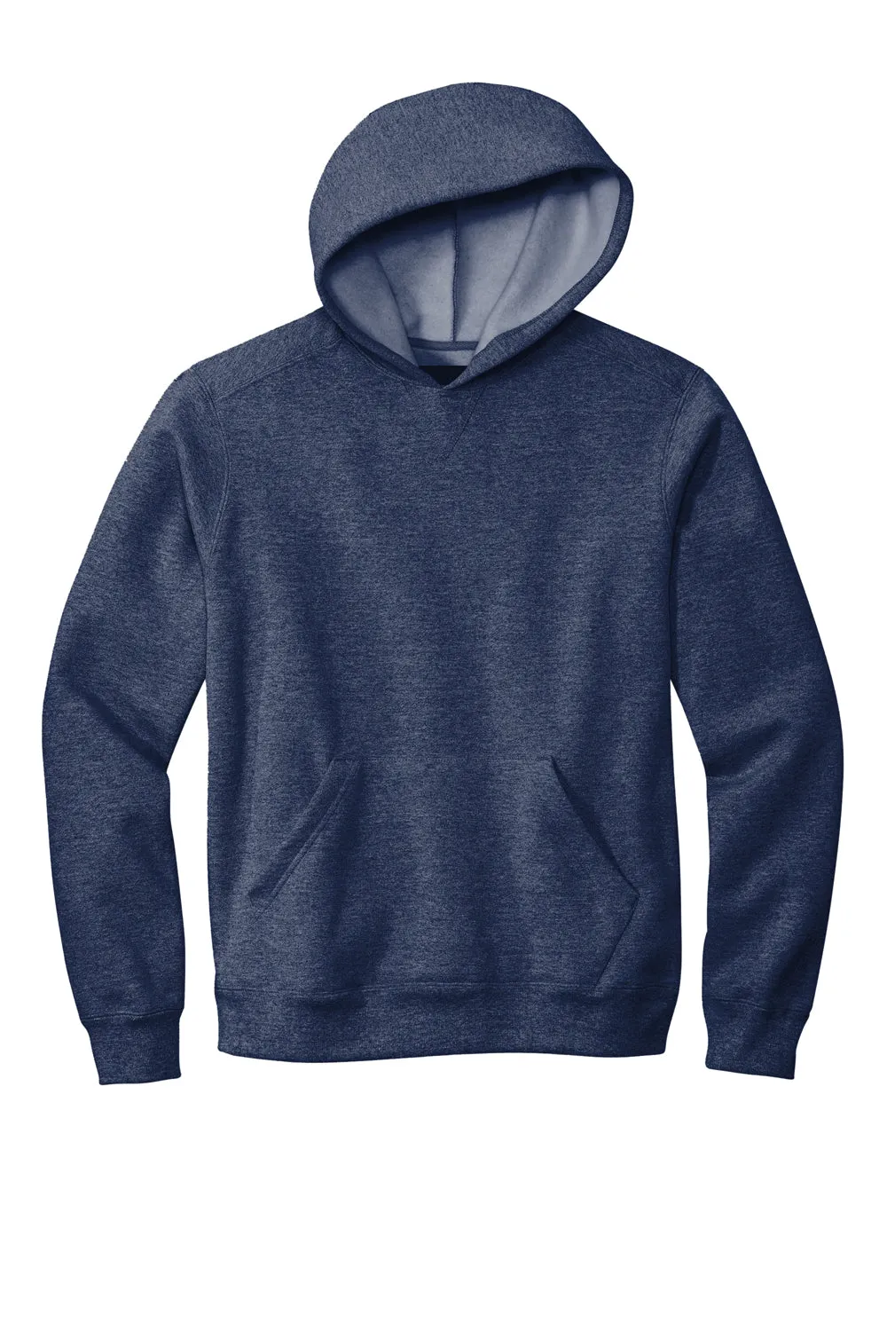 Volunteer Knitwear Mens USA Made Chore Fleece Hooded Sweatshirt Hoodie w/ Pouch Pocket - Heather Strong Navy Blue