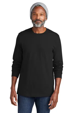 Volunteer Knitwear Mens USA Made Chore Long Sleeve Crewneck T-Shirt - Deep Black Clothing Volunteer-Knitwear