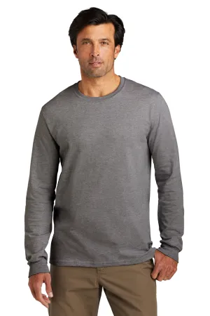 Volunteer Knitwear Mens USA Made Chore Long Sleeve Crewneck T-Shirt - Heather Dark Grey Clothing Volunteer-Knitwear
