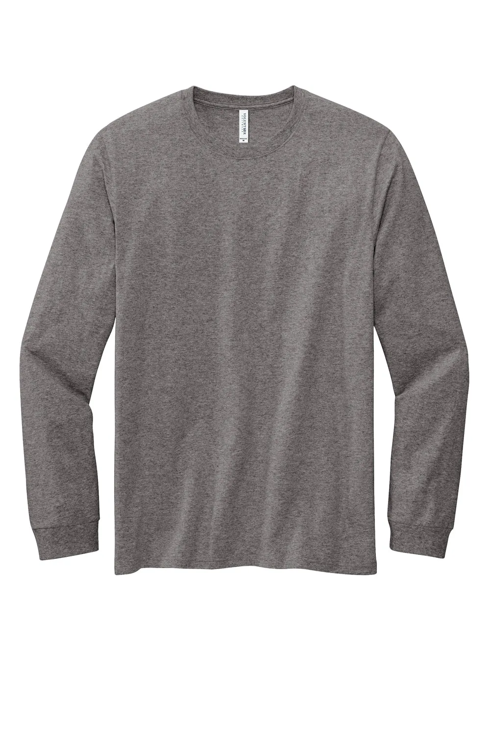 Volunteer Knitwear Mens USA Made Chore Long Sleeve Crewneck T-Shirt - Heather Dark Grey Clothing Volunteer-Knitwear