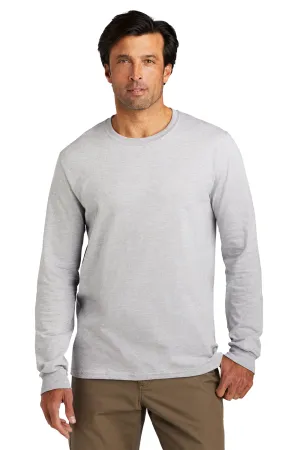 Volunteer Knitwear Mens USA Made Chore Long Sleeve Crewneck T-Shirt - Heather Grey Clothing Volunteer-Knitwear