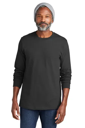 Volunteer Knitwear Mens USA Made Chore Long Sleeve Crewneck T-Shirt - Steel Grey Clothing Volunteer-Knitwear