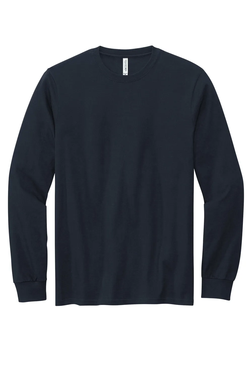 Volunteer Knitwear Mens USA Made Chore Long Sleeve Crewneck T-Shirt - Strong Navy Blue Clothing Volunteer-Knitwear