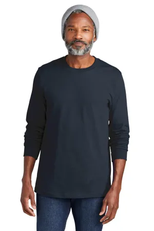 Volunteer Knitwear Mens USA Made Chore Long Sleeve Crewneck T-Shirt - Strong Navy Blue Clothing Volunteer-Knitwear