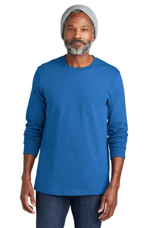Volunteer Knitwear Mens USA Made Chore Long Sleeve Crewneck T-Shirt - True Royal Blue Clothing Volunteer-Knitwear