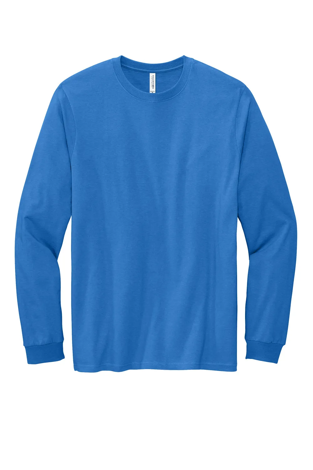Volunteer Knitwear Mens USA Made Chore Long Sleeve Crewneck T-Shirt - True Royal Blue Clothing Volunteer-Knitwear