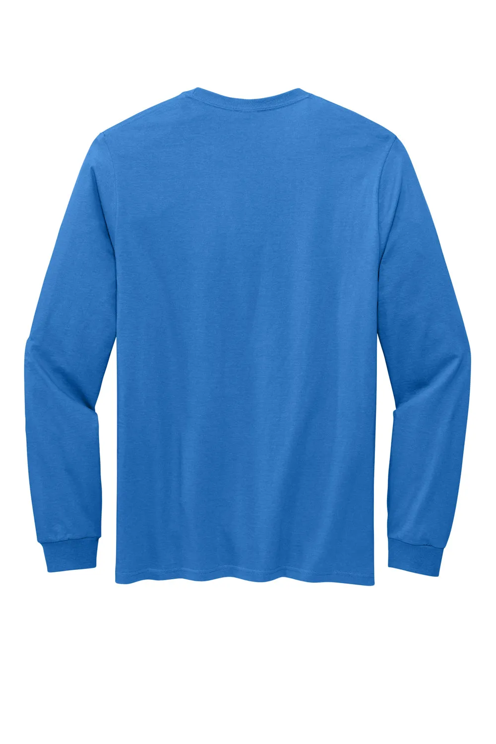 Volunteer Knitwear Mens USA Made Chore Long Sleeve Crewneck T-Shirt - True Royal Blue Clothing Volunteer-Knitwear