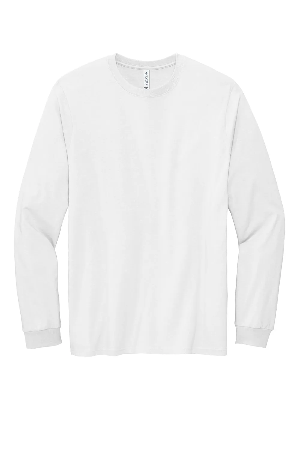Volunteer Knitwear Mens USA Made Chore Long Sleeve Crewneck T-Shirt - White Clothing Volunteer-Knitwear
