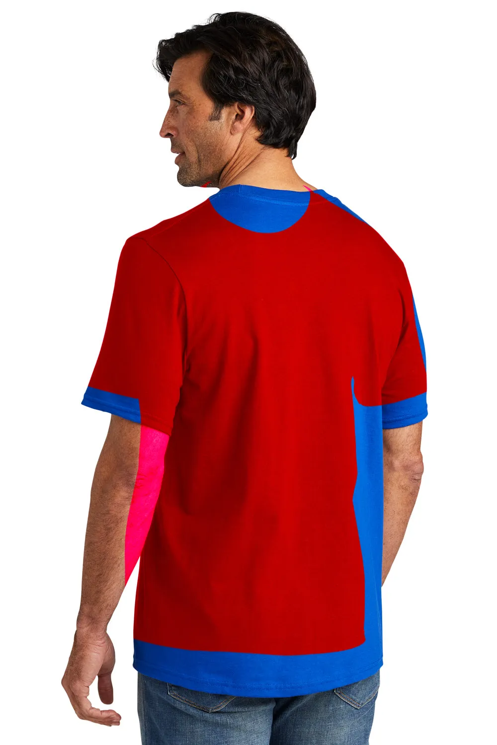 Volunteer Knitwear Mens USA Made Chore Short Sleeve Crewneck T-Shirt - Flag Red Clothing Volunteer-Knitwear