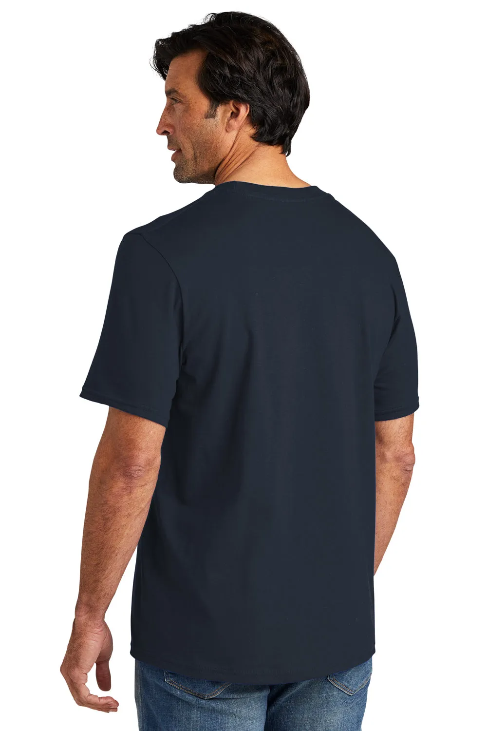 Volunteer Knitwear Mens USA Made Chore Short Sleeve Crewneck T-Shirt - Strong Navy Blue Clothing Volunteer-Knitwear