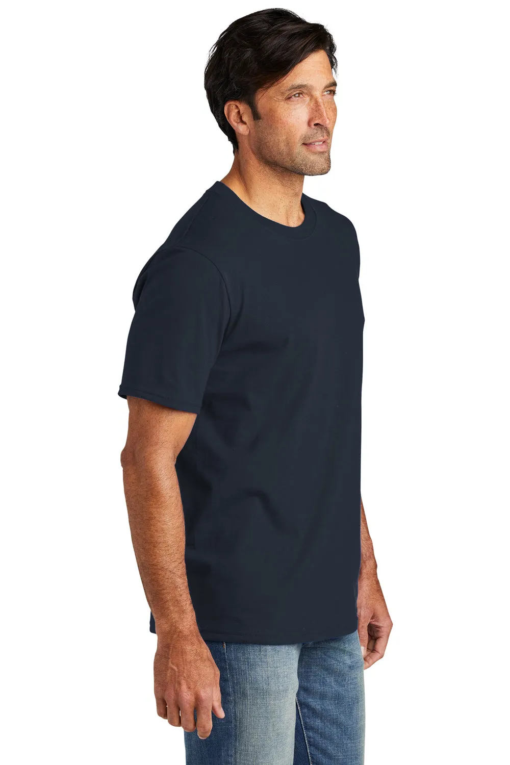 Volunteer Knitwear Mens USA Made Chore Short Sleeve Crewneck T-Shirt - Strong Navy Blue Clothing Volunteer-Knitwear
