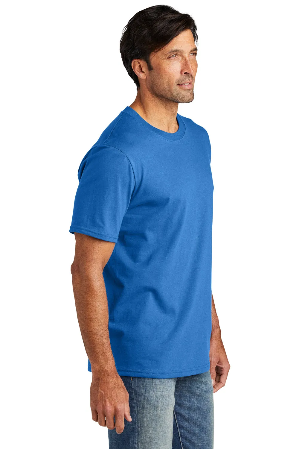Volunteer Knitwear Mens USA Made Chore Short Sleeve Crewneck T-Shirt - True Royal Blue Clothing Volunteer-Knitwear