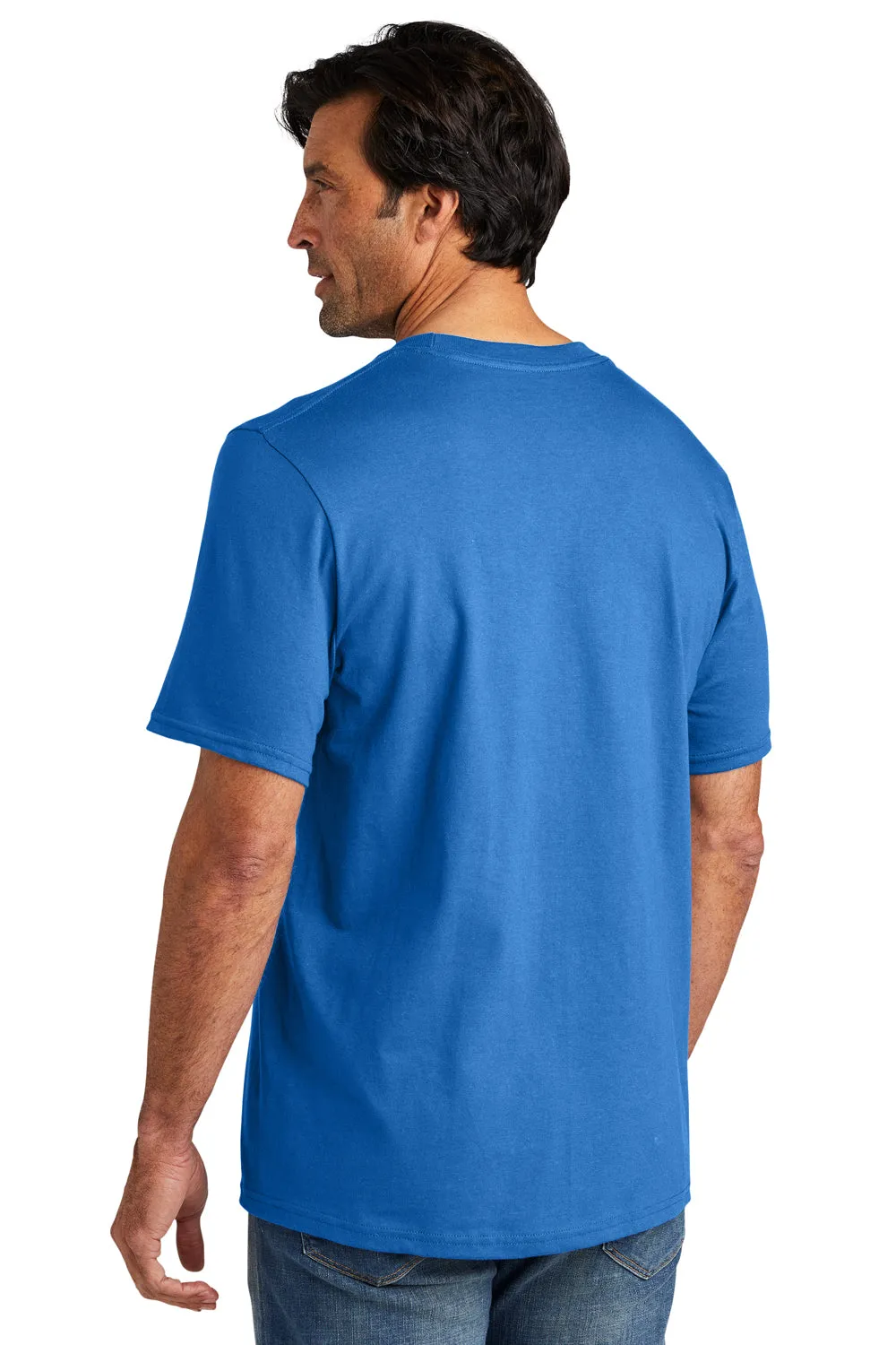 Volunteer Knitwear Mens USA Made Chore Short Sleeve Crewneck T-Shirt - True Royal Blue Clothing Volunteer-Knitwear