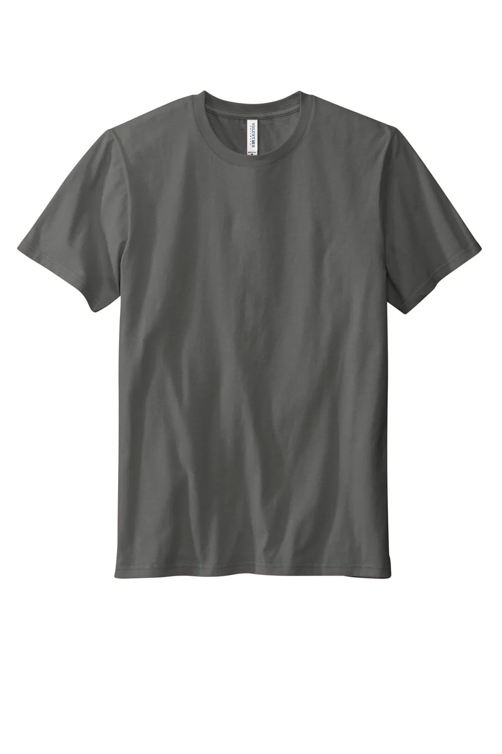 Volunteer Knitwear Mens USA Made Daily Short Sleeve Crewneck T-Shirt - Steel Grey Clothing Volunteer-Knitwear