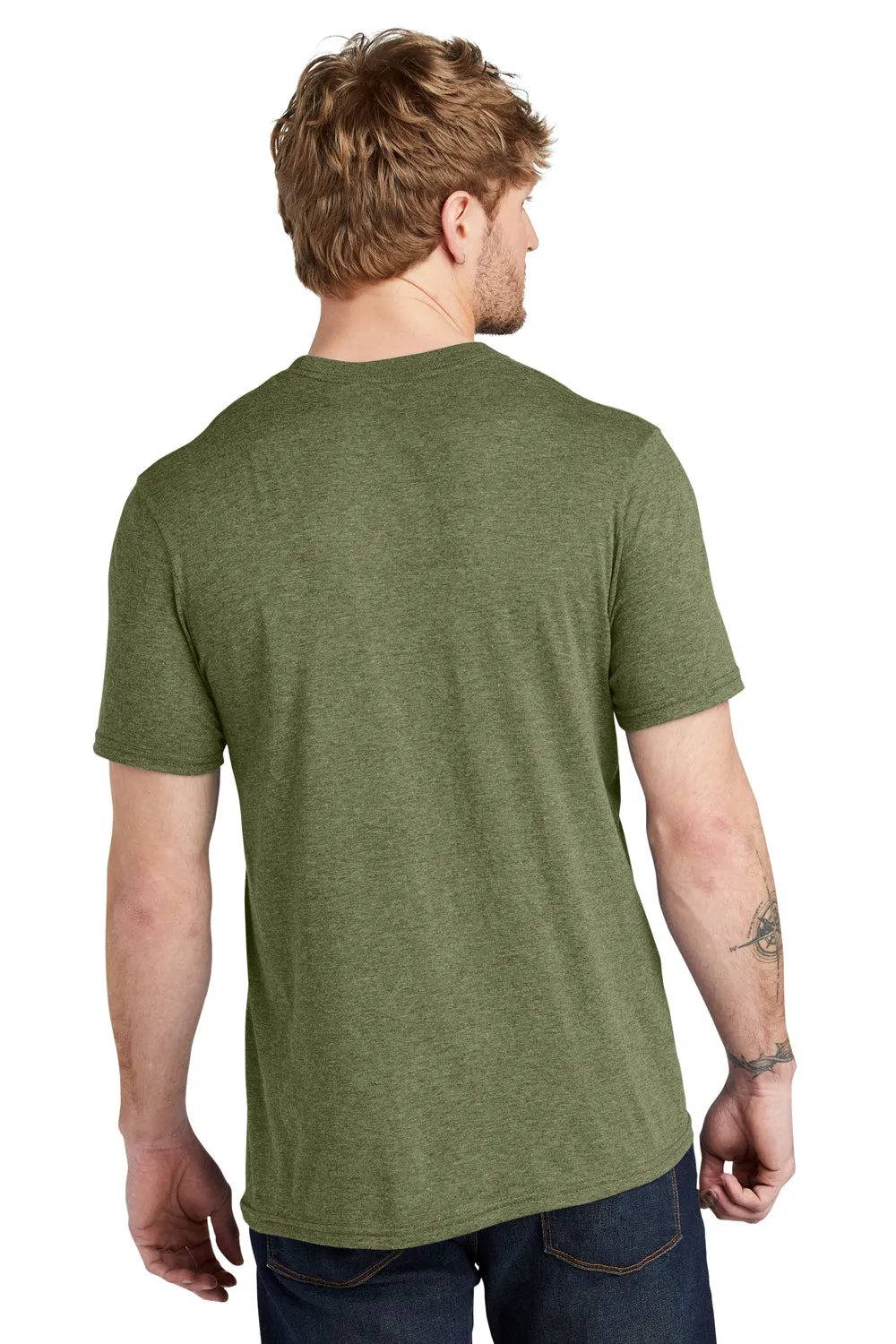 Volunteer Knitwear Mens USA Made Short Sleeve Crewneck T-Shirt - Heather Military Green Clothing Volunteer-Knitwear