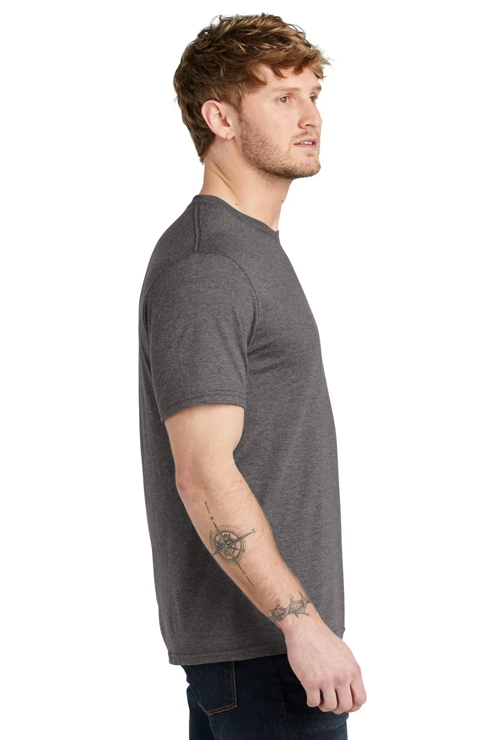 Volunteer Knitwear Mens USA Made Short Sleeve Crewneck T-Shirt - Heather Steel Grey Clothing Volunteer-Knitwear