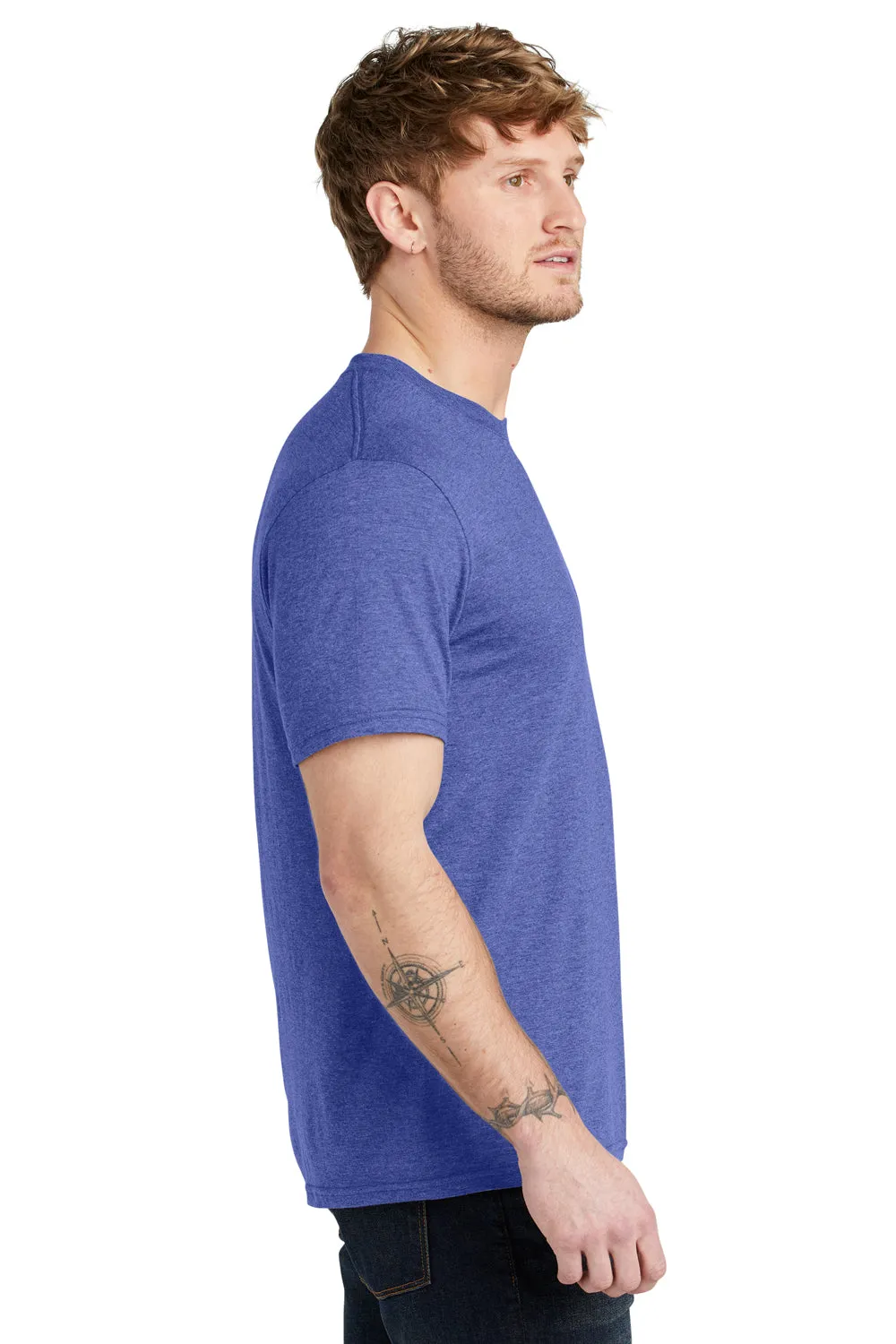 Volunteer Knitwear Mens USA Made Short Sleeve Crewneck T-Shirt - Heather True Royal Blue Clothing Volunteer-Knitwear