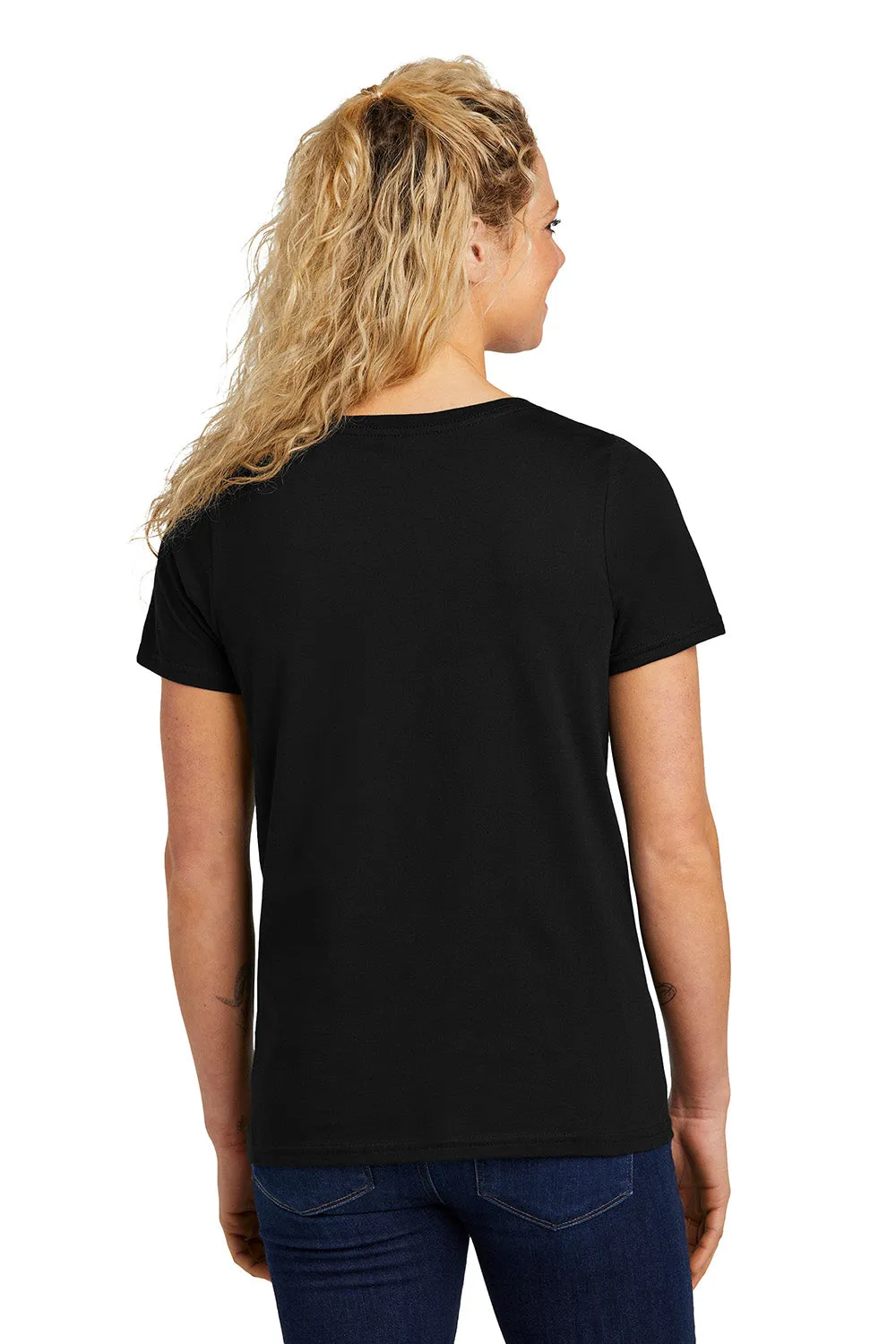 Volunteer Knitwear Womens USA Made Daily Short Sleeve V-Neck T-Shirt - Deep Black Clothing Volunteer-Knitwear