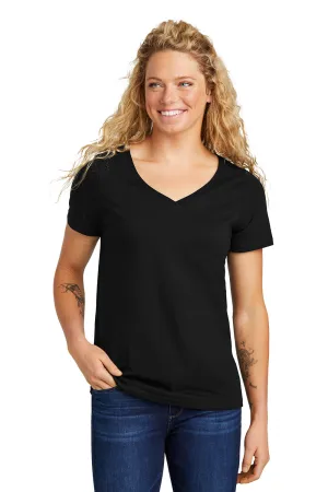 Volunteer Knitwear Womens USA Made Daily Short Sleeve V-Neck T-Shirt - Deep Black Clothing Volunteer-Knitwear