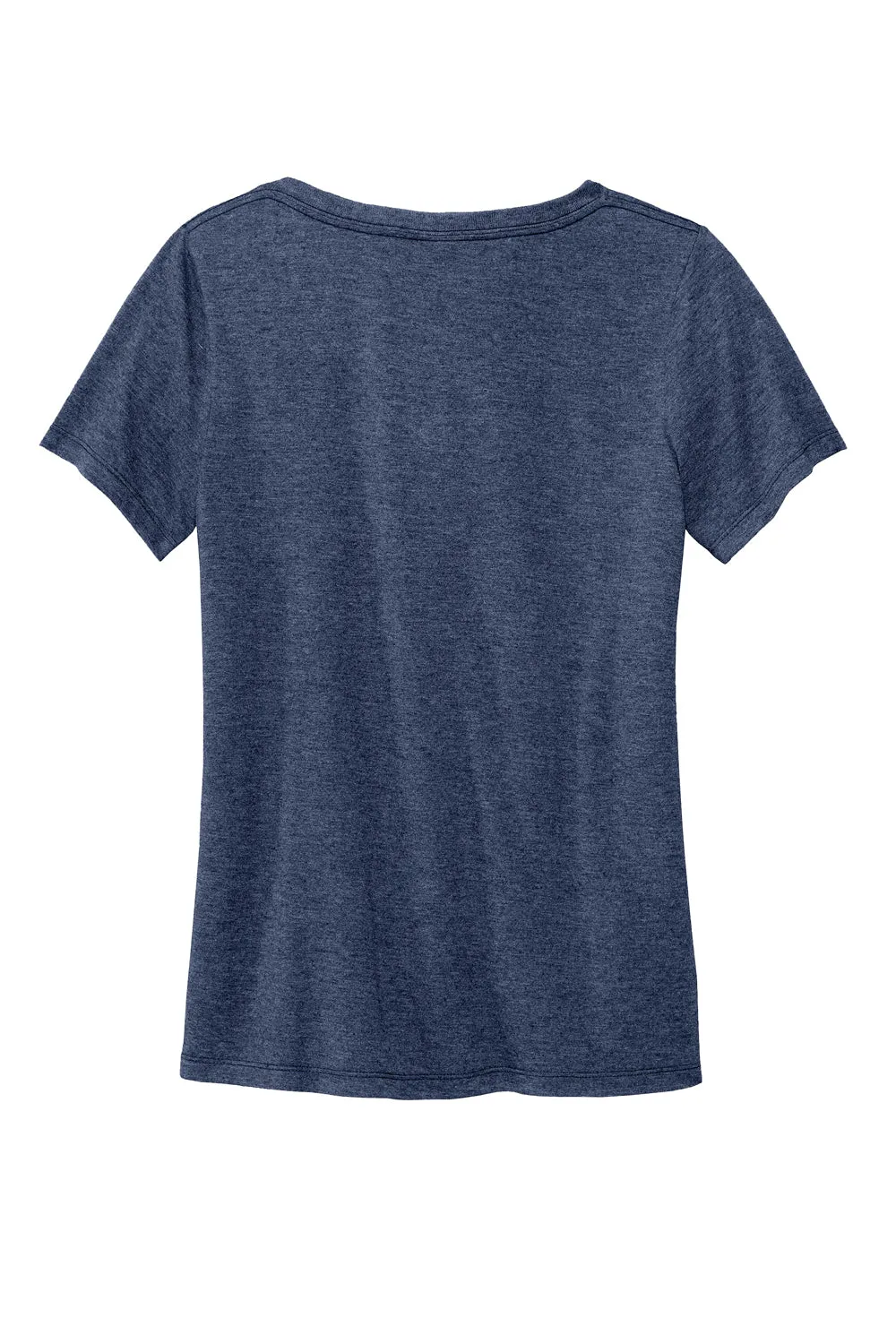 Volunteer Knitwear Womens USA Made Daily Short Sleeve V-Neck T-Shirt - Heather Navy Blue Clothing Volunteer-Knitwear