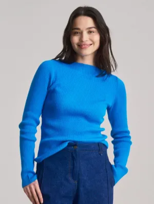 Wasabi Women's Organic Cotton Rib Jumper | French Blue