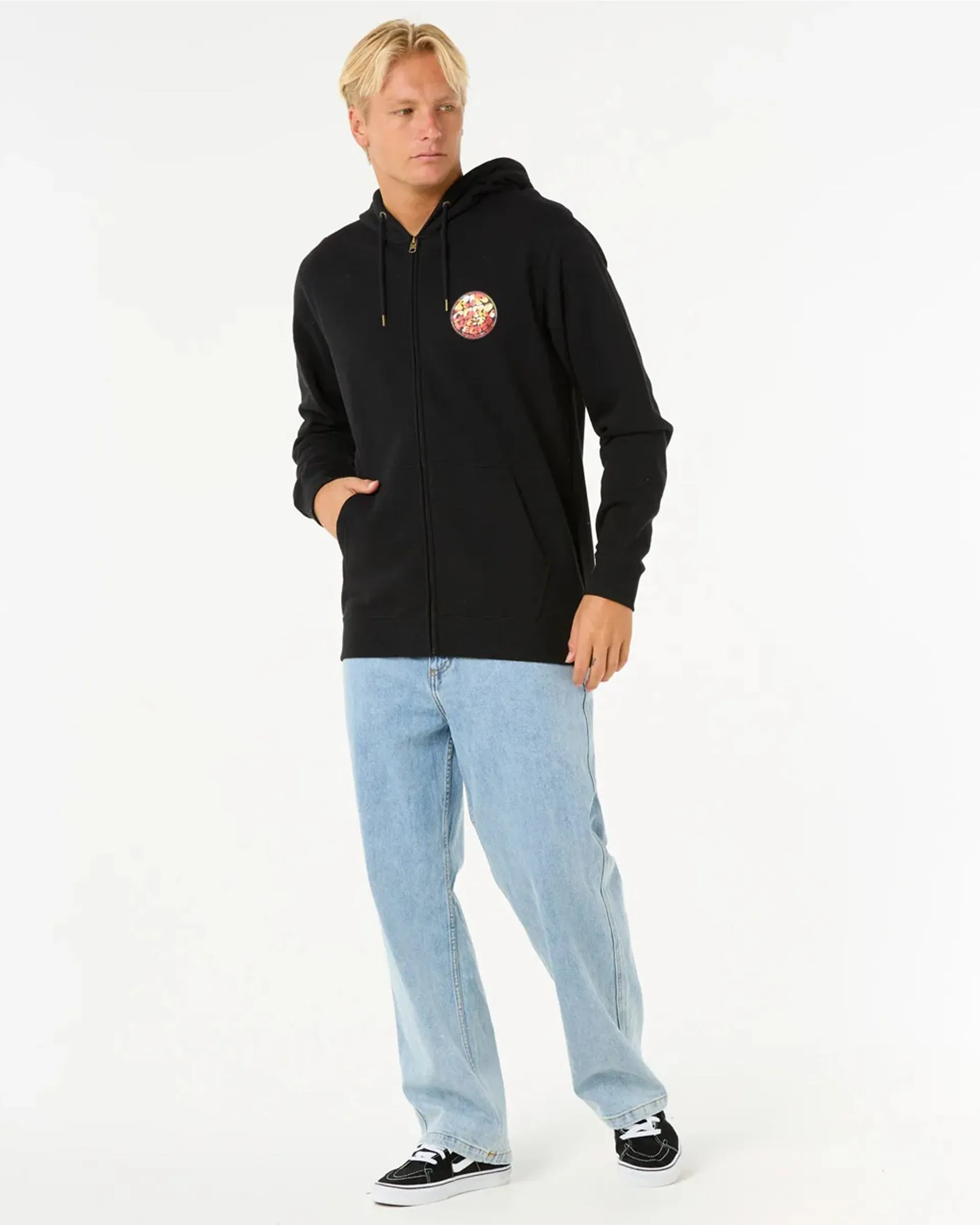 Wettie Passage Icon Zip Through Hoodie - Black