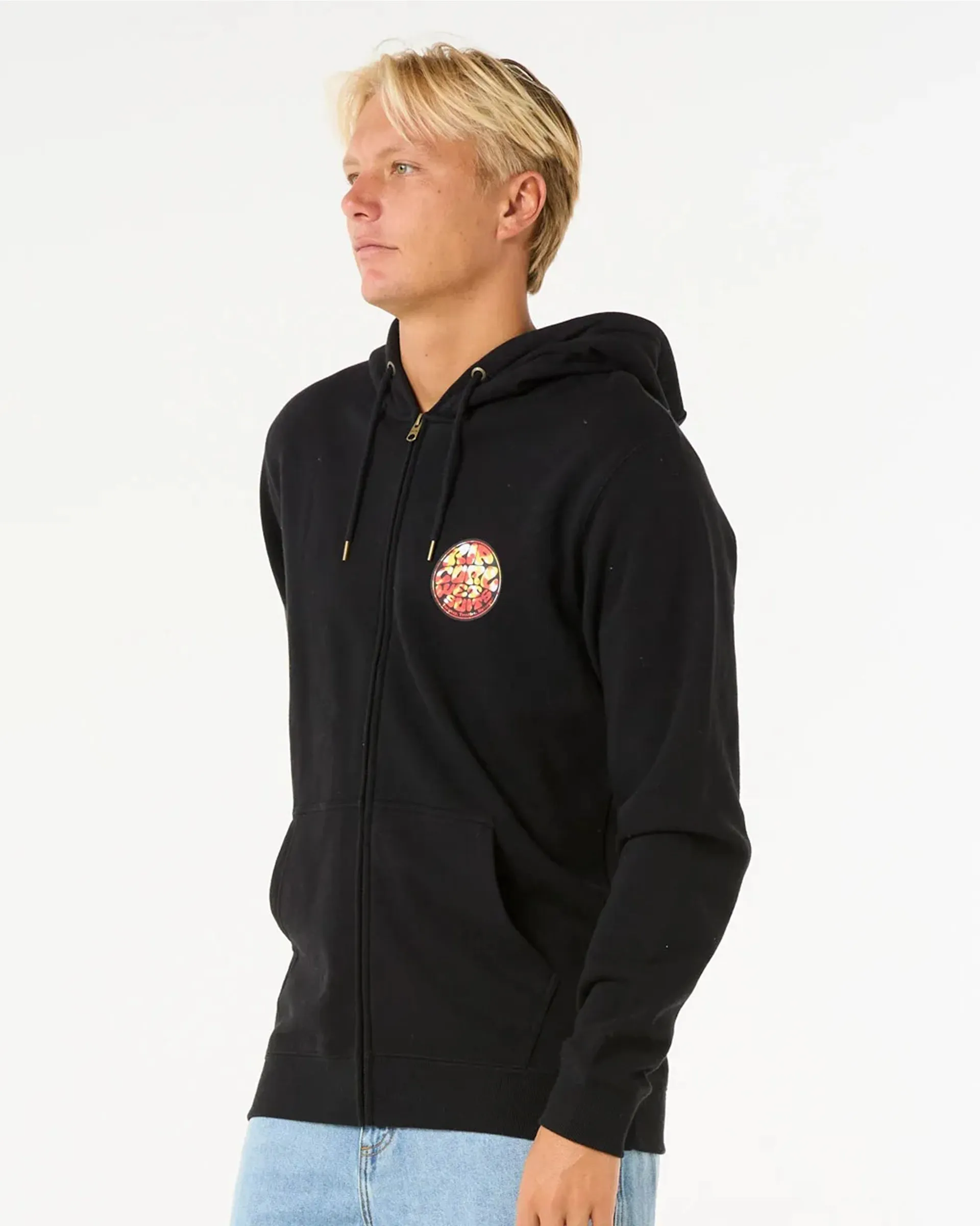 Wettie Passage Icon Zip Through Hoodie - Black