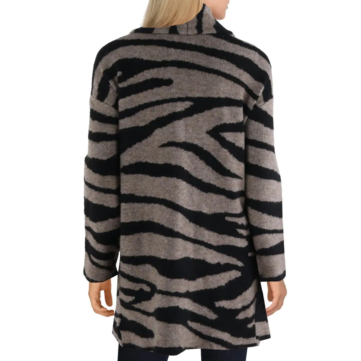 Womens Animal Print Open Front Cardigan Sweater