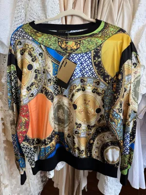 Women's Baroque Pullover Top In Multi